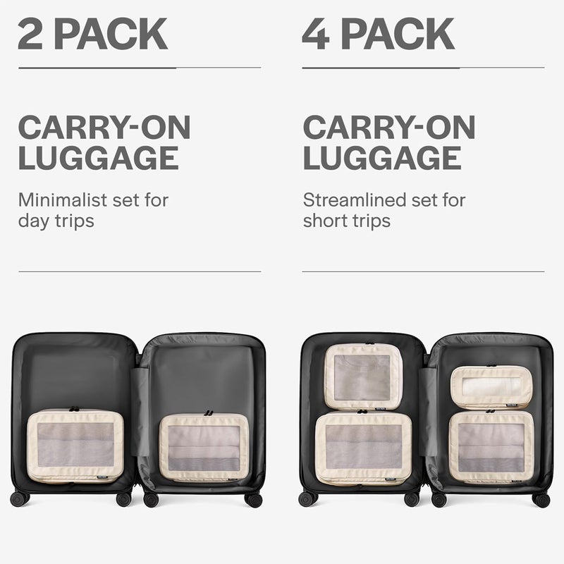 Aerotrunk Compression Packing Cubes for Travel - Luggage Organizer Bags - Double Zipper Packing Cubes for Suitcases (2-Pack, Beige) - Image 4